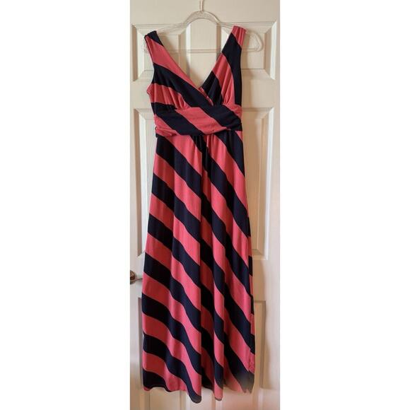 Lilly Pulitzer Sloane Maxi Dress, Pink/Navy Stripe Size M - Picture 1 of 8